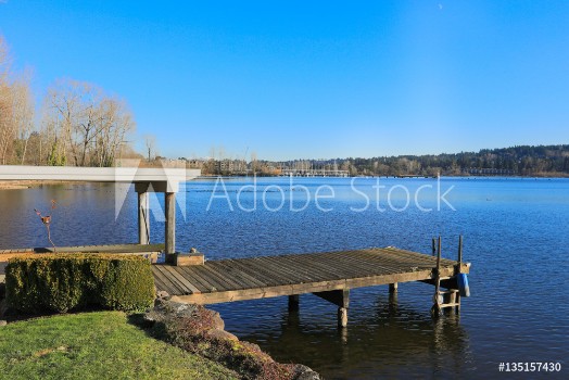 Picture of Private dock with jet ski lifts and covered boat lift Lake Washington